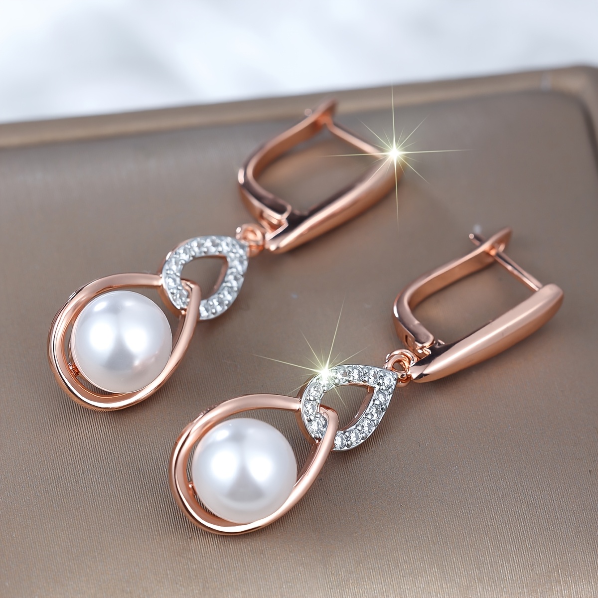 Women's Classic Elegant White Synthetic Zircon Earrings